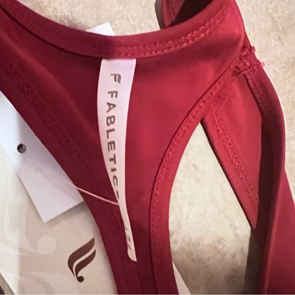 Fabletics Cacey Racerback Dress side slither tricot fabric scarlet red size XL - Picture 5 of 13